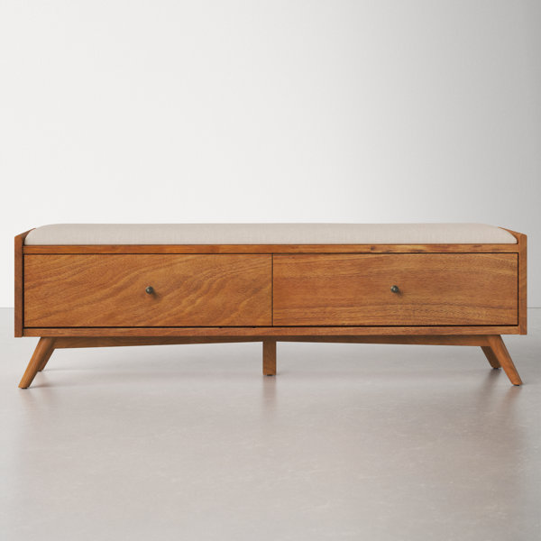 AllModern Williams Upholstered Wood Drawer Storage Bench & Reviews Wayfair